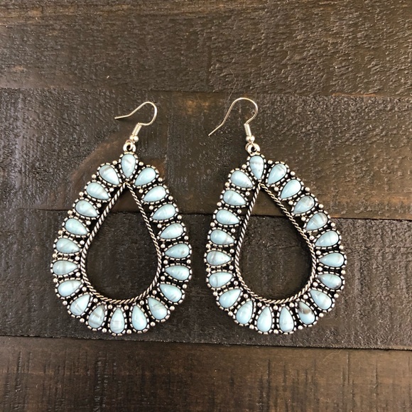 Free People Turquoise Tear Drop Earrings